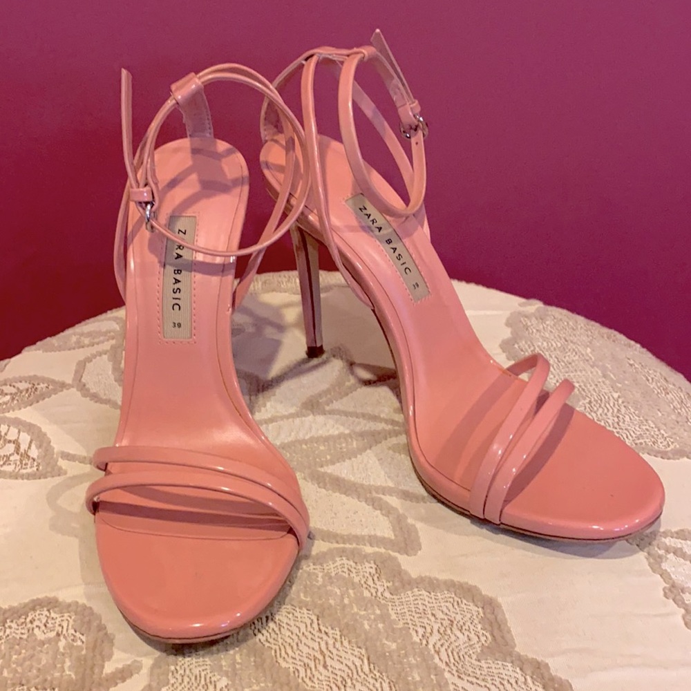 Zara pink strappy heels
